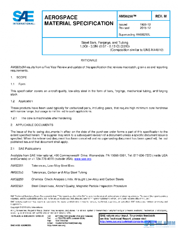 SAE AMS6250M PDF SAE AMS6250M PDF