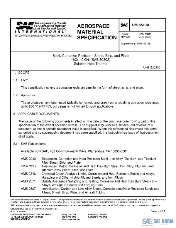 SAE AMS5516M PDF SAE AMS5516M PDF