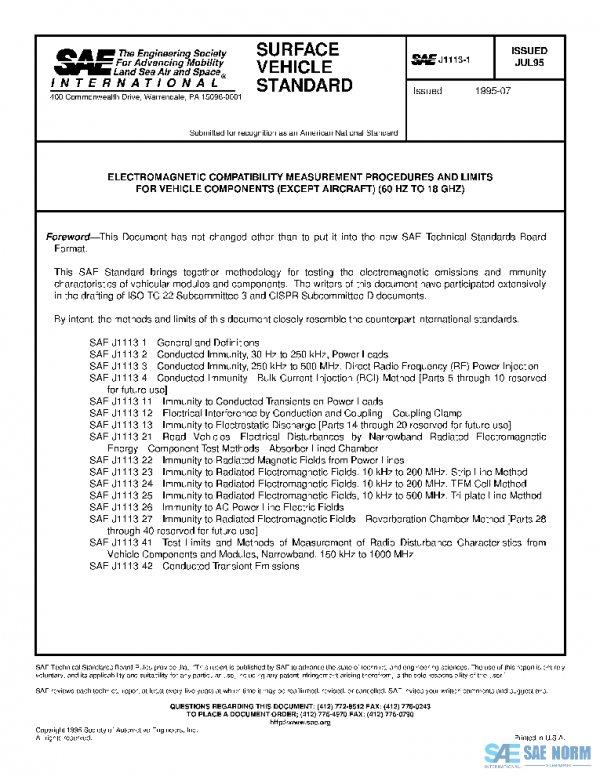 SAE J1113/1_199507 PDF SAE J1113/1_199507 PDF