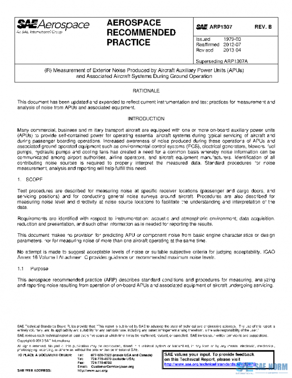 SAE ARP1307B PDF SAE ARP1307B PDF