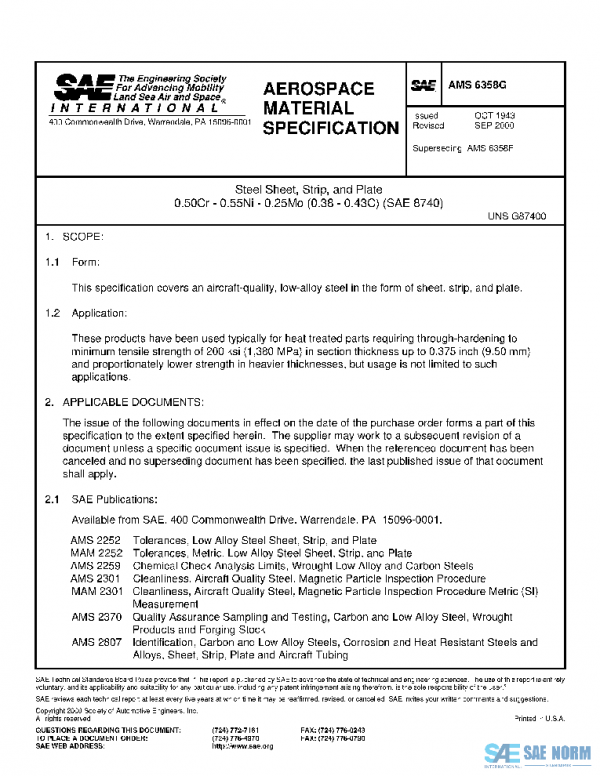 SAE AMS6358G PDF SAE AMS6358G PDF