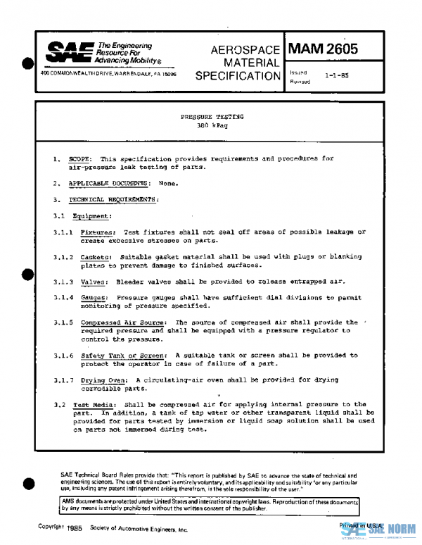 SAE MAM2605 PDF