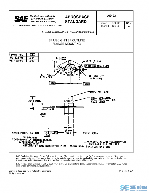 SAE AS423A PDF