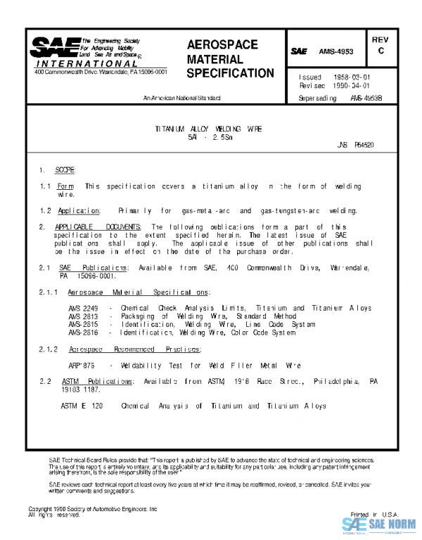 SAE AMS4953C PDF SAE AMS4953C PDF