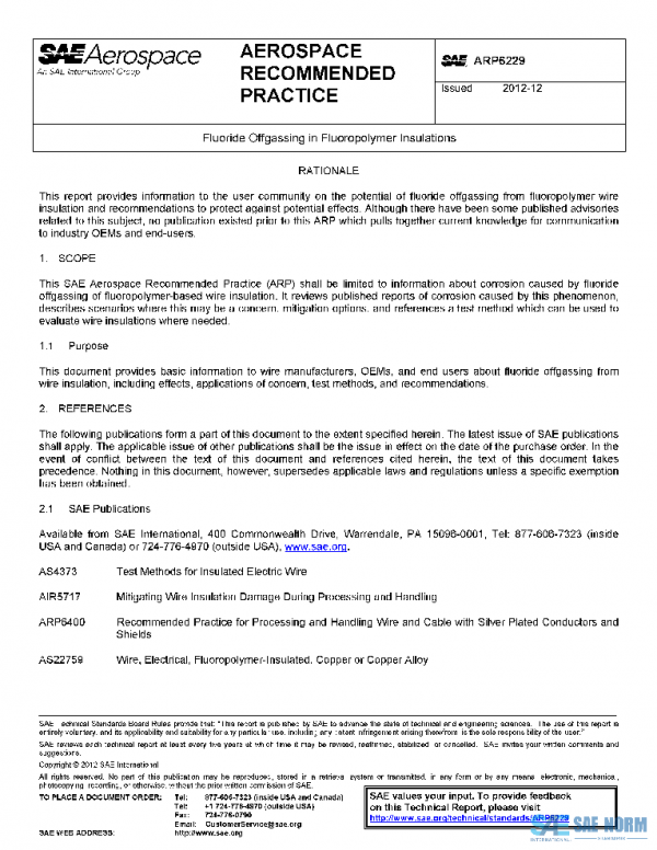 SAE ARP6229 PDF SAE ARP6229 PDF