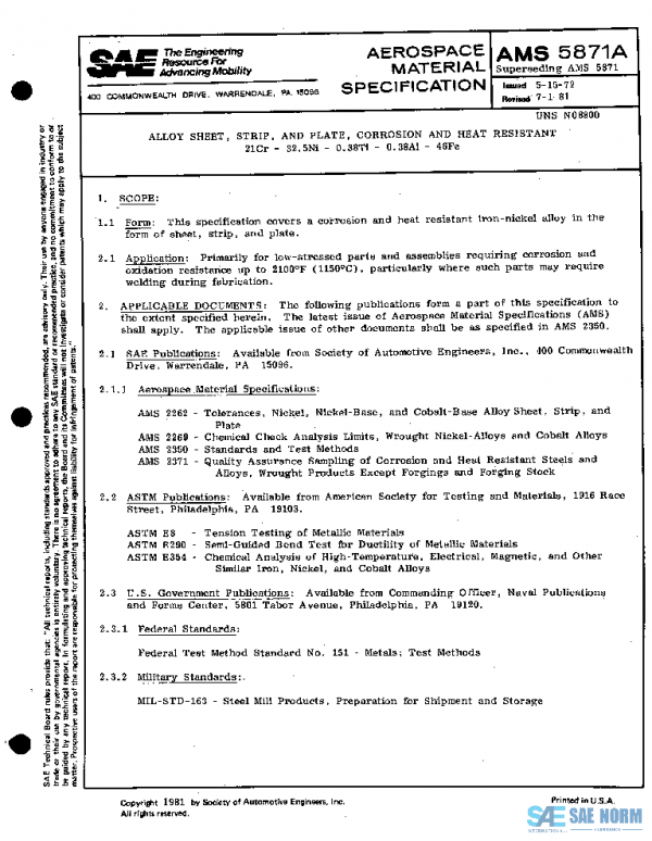 SAE AMS5871A PDF SAE AMS5871A PDF