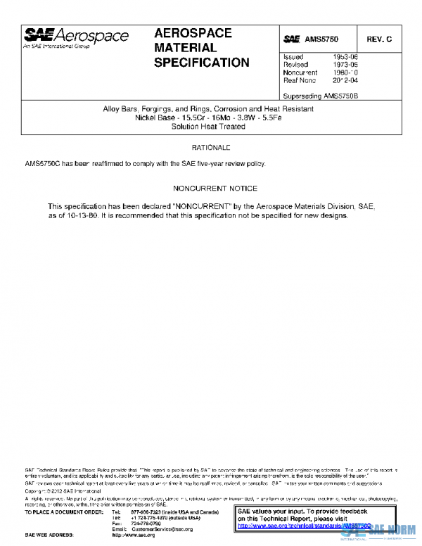 SAE AMS5750C PDF SAE AMS5750C PDF