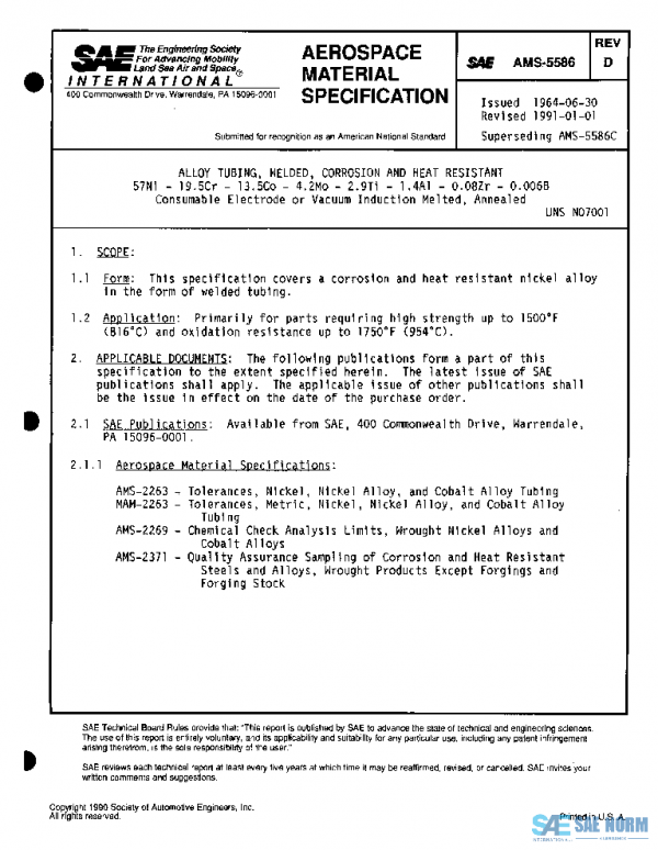 SAE AMS5586D PDF SAE AMS5586D PDF