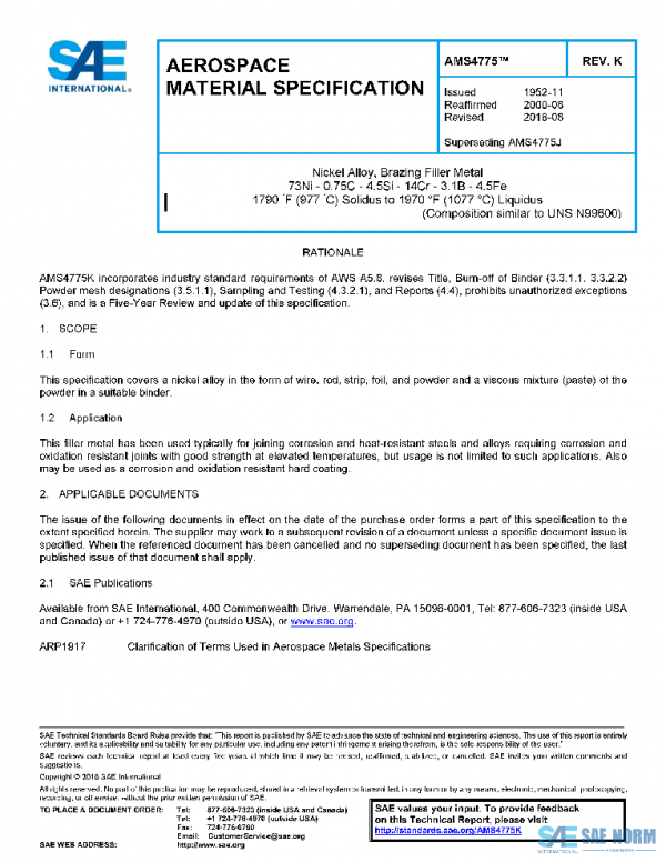 SAE AMS4775K PDF SAE AMS4775K PDF
