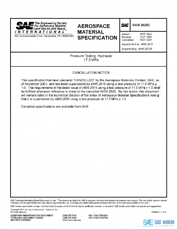 SAE MAM2625C PDF SAE MAM2625C PDF