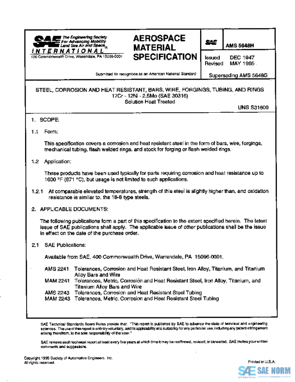 SAE AMS5648H PDF