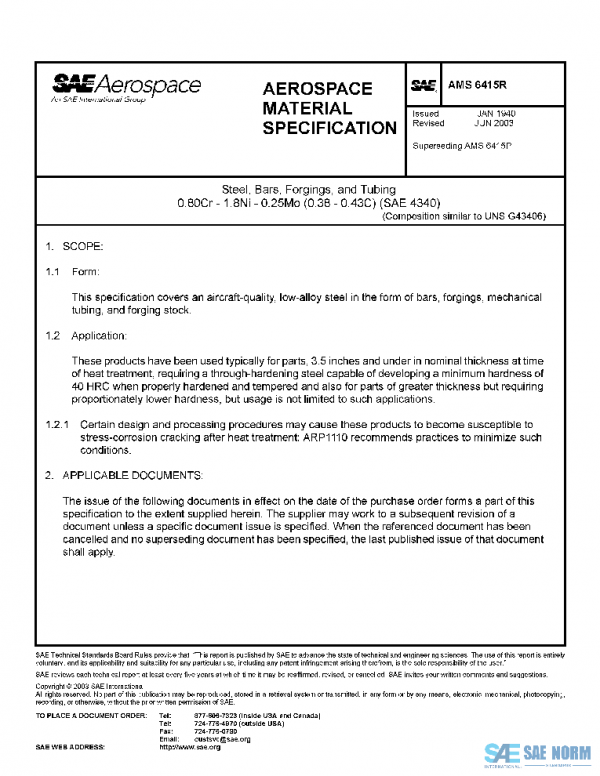 SAE AMS6415R PDF SAE AMS6415R PDF