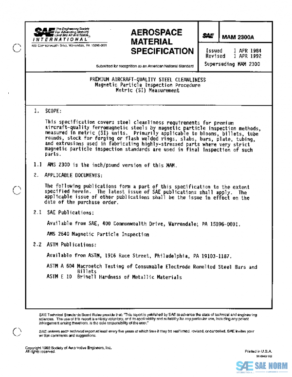 SAE MAM2300A PDF