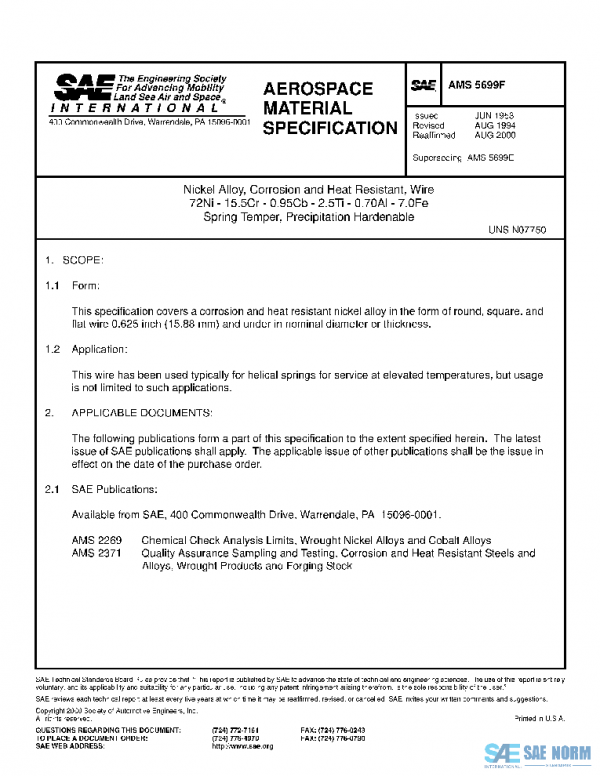 SAE AMS5699F PDF