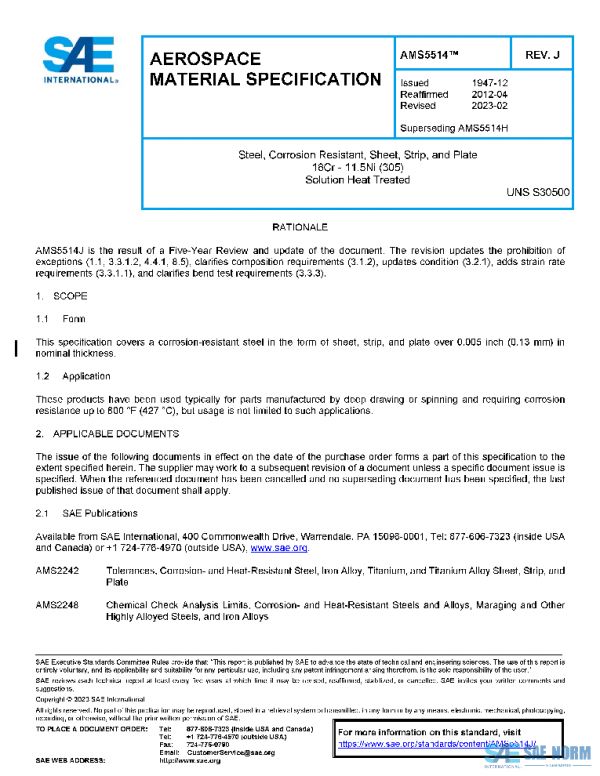 SAE AMS5514J PDF SAE AMS5514J PDF