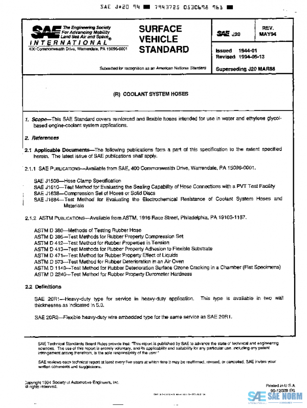SAE J20_199405 PDF