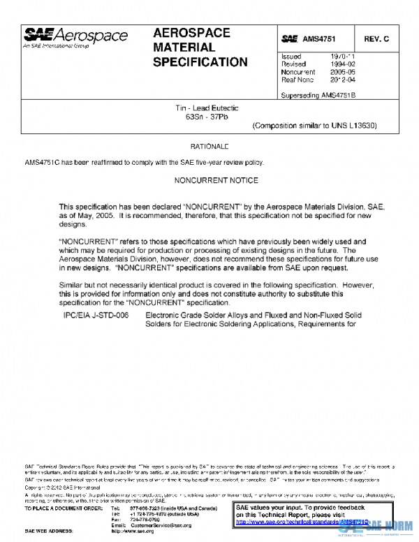 SAE AMS4751C PDF SAE AMS4751C PDF