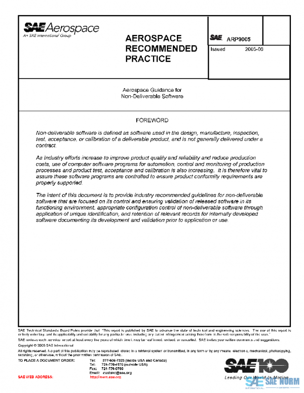 SAE ARP9005 PDF