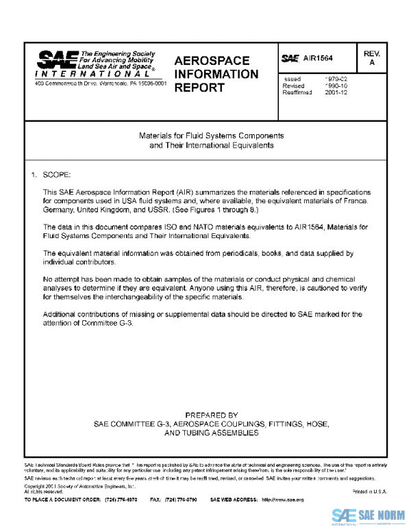 SAE AIR1564A PDF SAE AIR1564A PDF