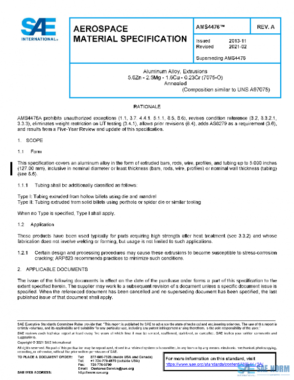 SAE AMS4476A PDF SAE AMS4476A PDF