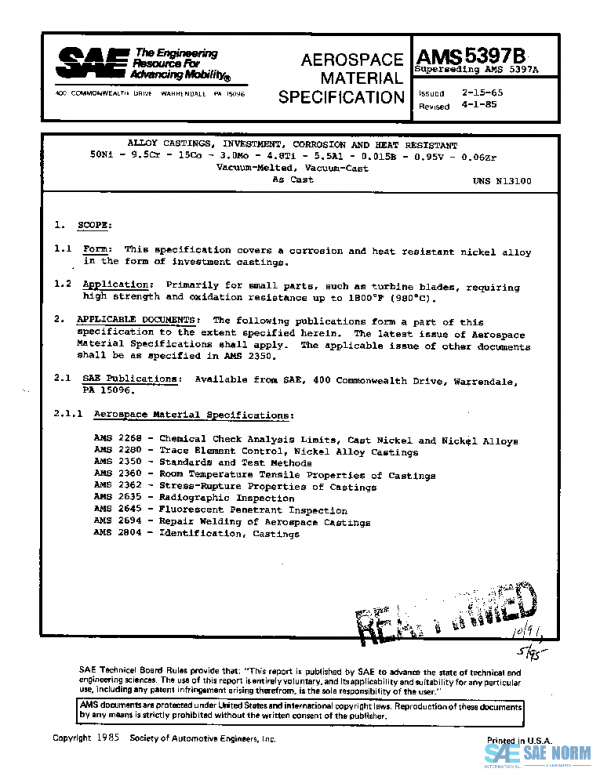 SAE AMS5397B PDF