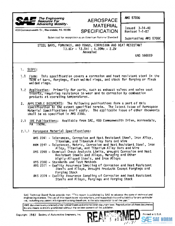 SAE AMS5700D PDF