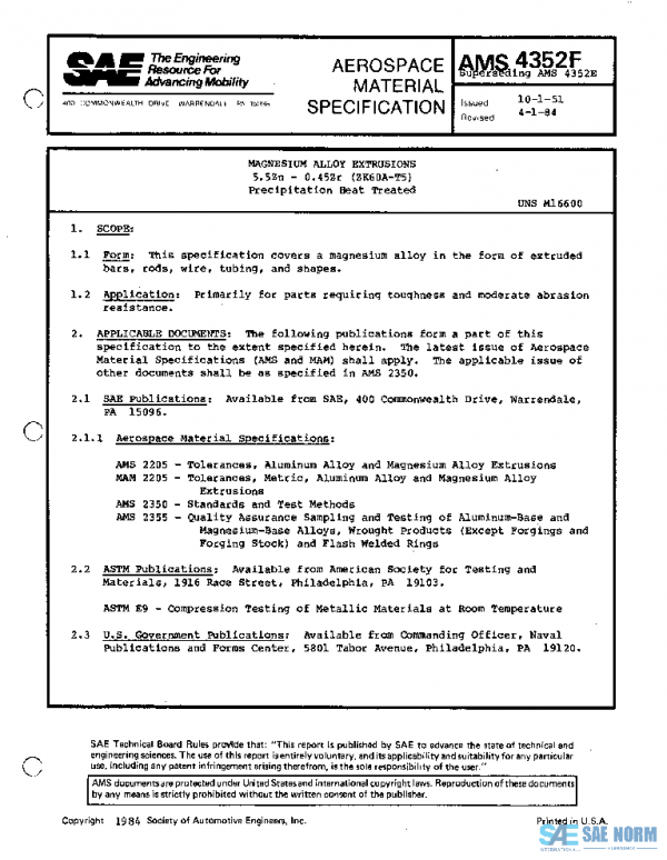 SAE AMS4352F PDF