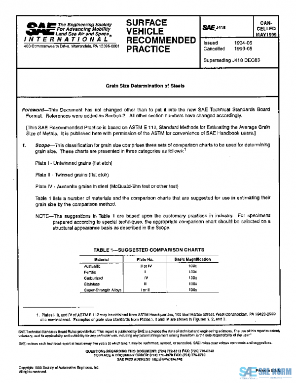 SAE J418_199905 PDF SAE J418_199905 PDF