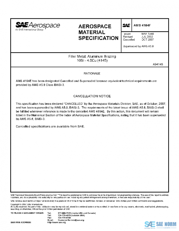 SAE AMS4184F PDF SAE AMS4184F PDF