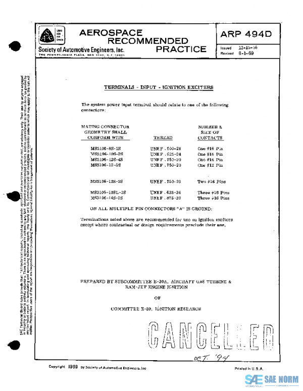 SAE ARP494D PDF