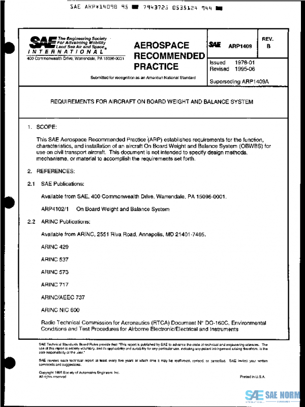 SAE ARP1409B PDF
