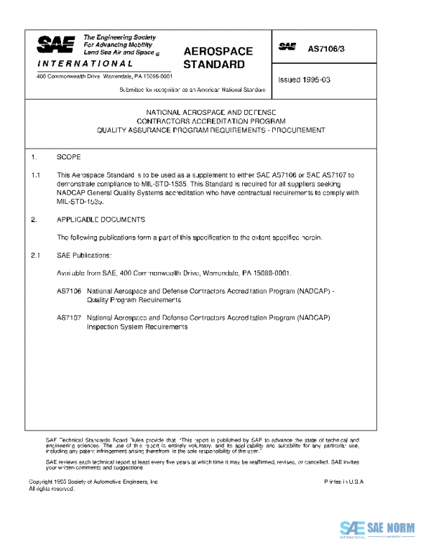 SAE AS7106/3 PDF SAE AS7106/3 PDF