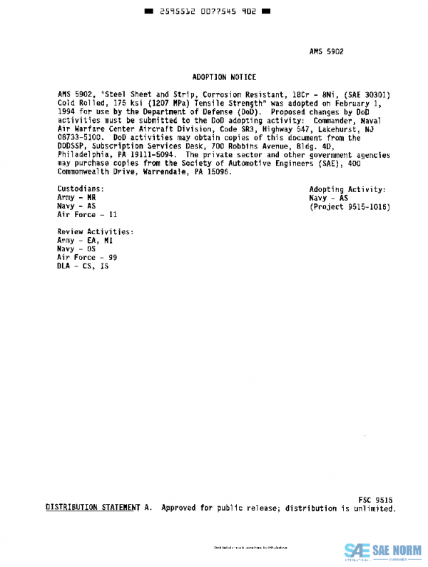 SAE AMS5902 PDF SAE AMS5902 PDF