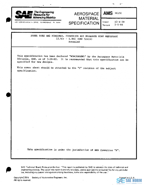 SAE AMS5615C PDF SAE AMS5615C PDF