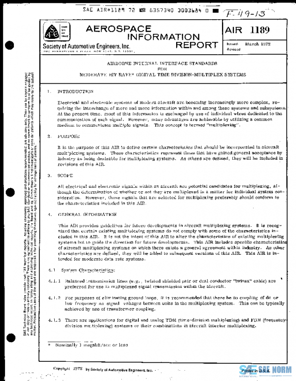 SAE AIR1189 PDF SAE AIR1189 PDF