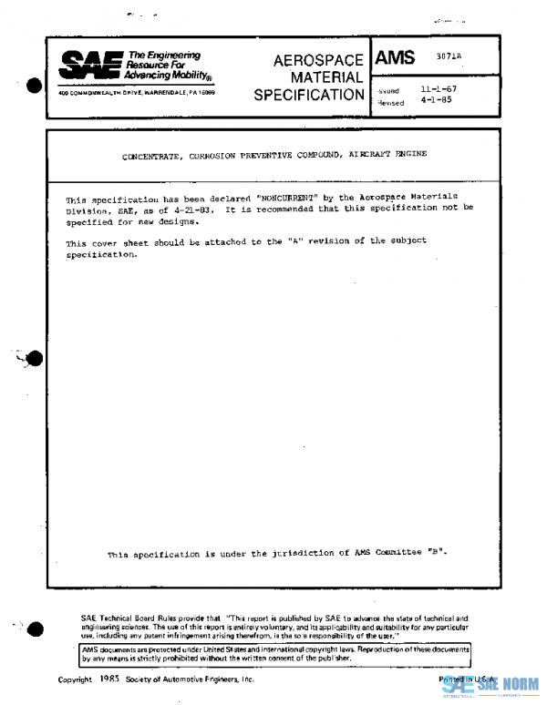 SAE AMS3071A PDF
