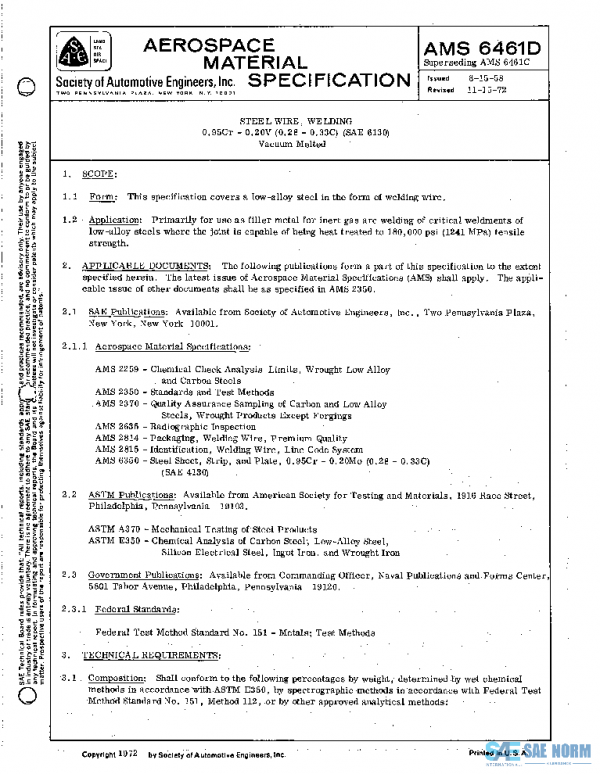 SAE AMS6461D PDF SAE AMS6461D PDF