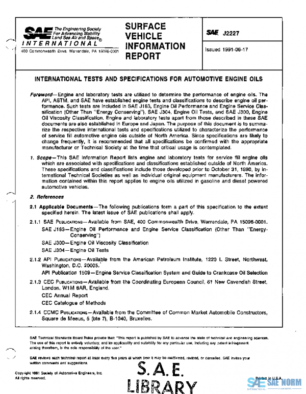 SAE J2227_199106 PDF