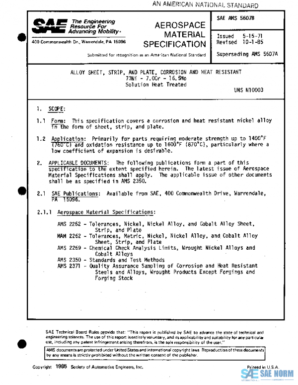 SAE AMS5607B PDF