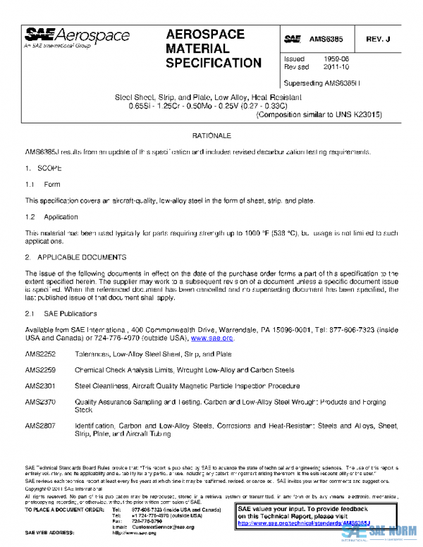SAE AMS6385J PDF SAE AMS6385J PDF