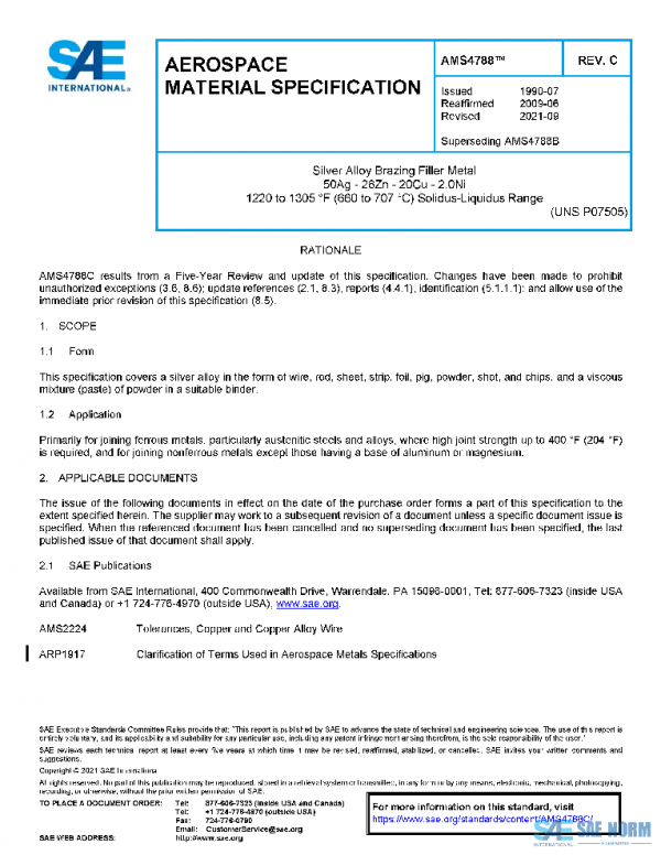 SAE AMS4788C PDF SAE AMS4788C PDF