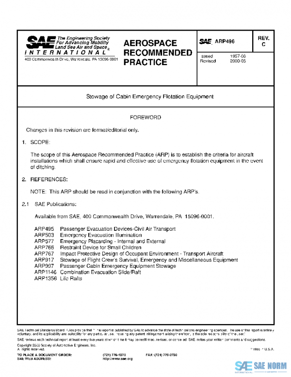 SAE ARP496C PDF SAE ARP496C PDF