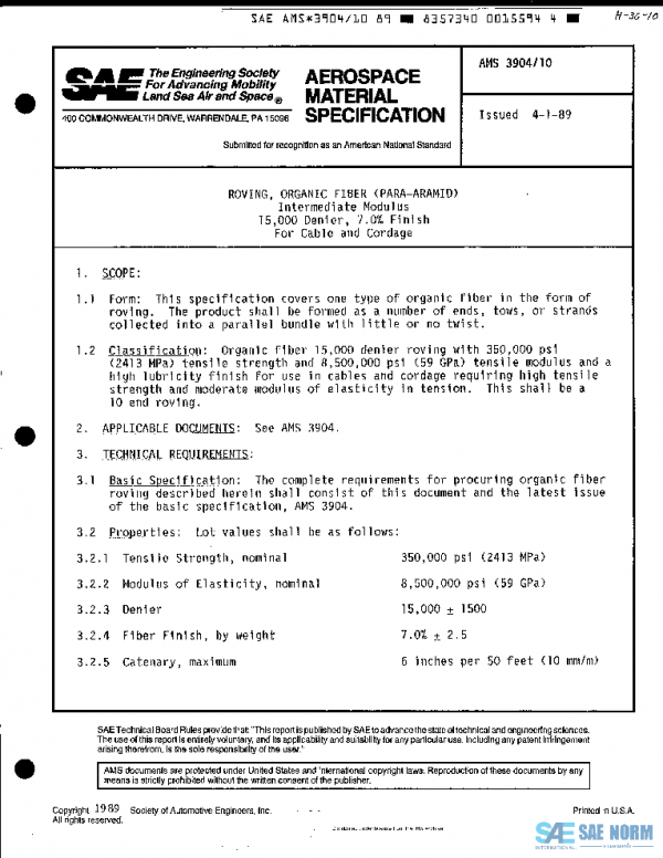 SAE AMS3904/10 PDF SAE AMS3904/10 PDF