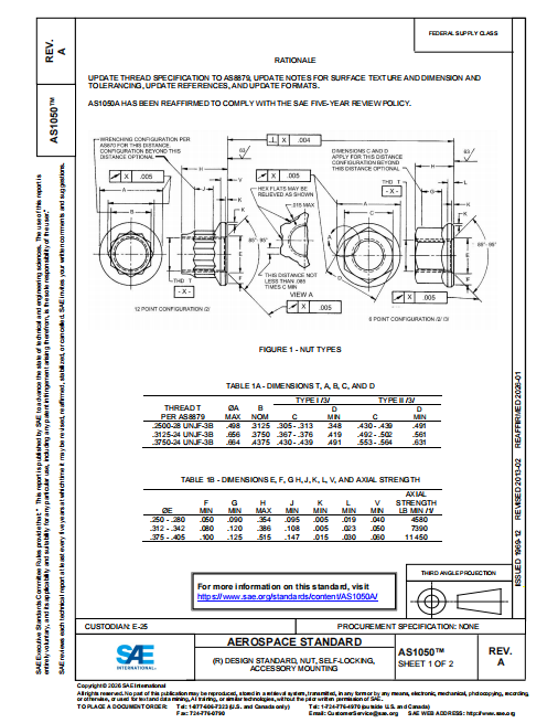SAE AS1050A 2026 PDF
