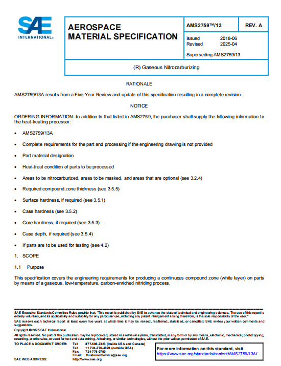 SAE AMS 2759-13A PDF 2025