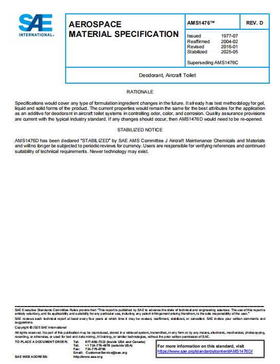 SAE AMS 1476D PDF 2025