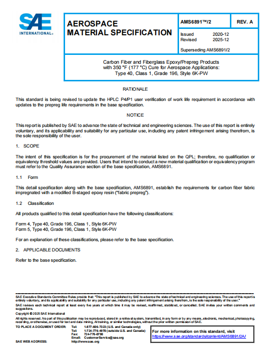 SAE AMS 6891-2A PDF 2025