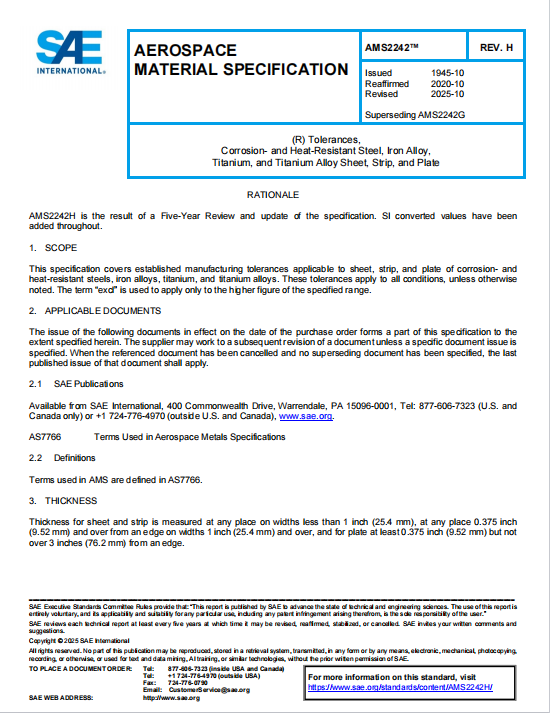 SAE AMS 2242H PDF 2025 SAE AMS 2242H PDF 2025