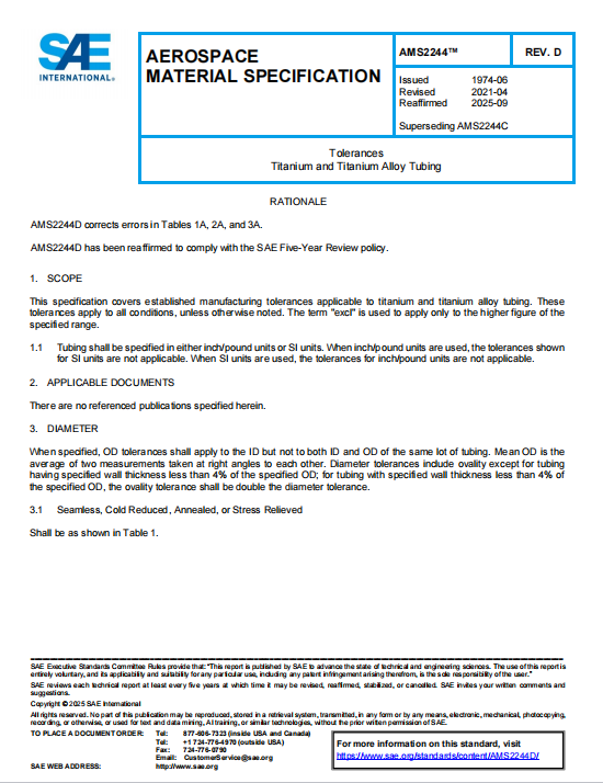 SAE AMS2244D PDF  2025