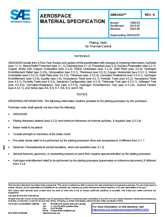 SAE AMS 2425G PDF 2025